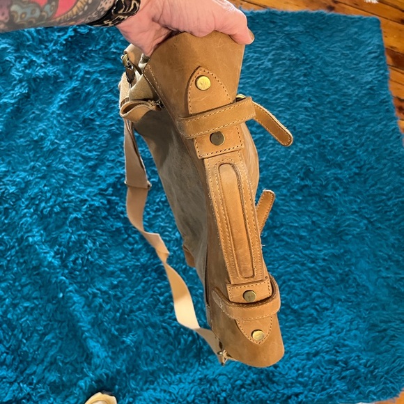 Jesslyn Blake Striped Interior Tote with Tan Leather Trim - Picture 3 of 5